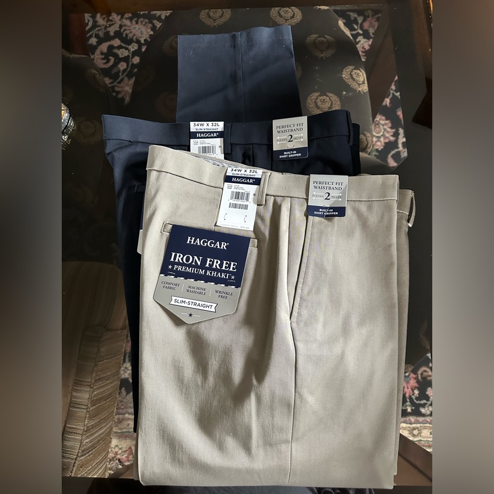 Haggar iron free premium khaki Two for one deal NWT